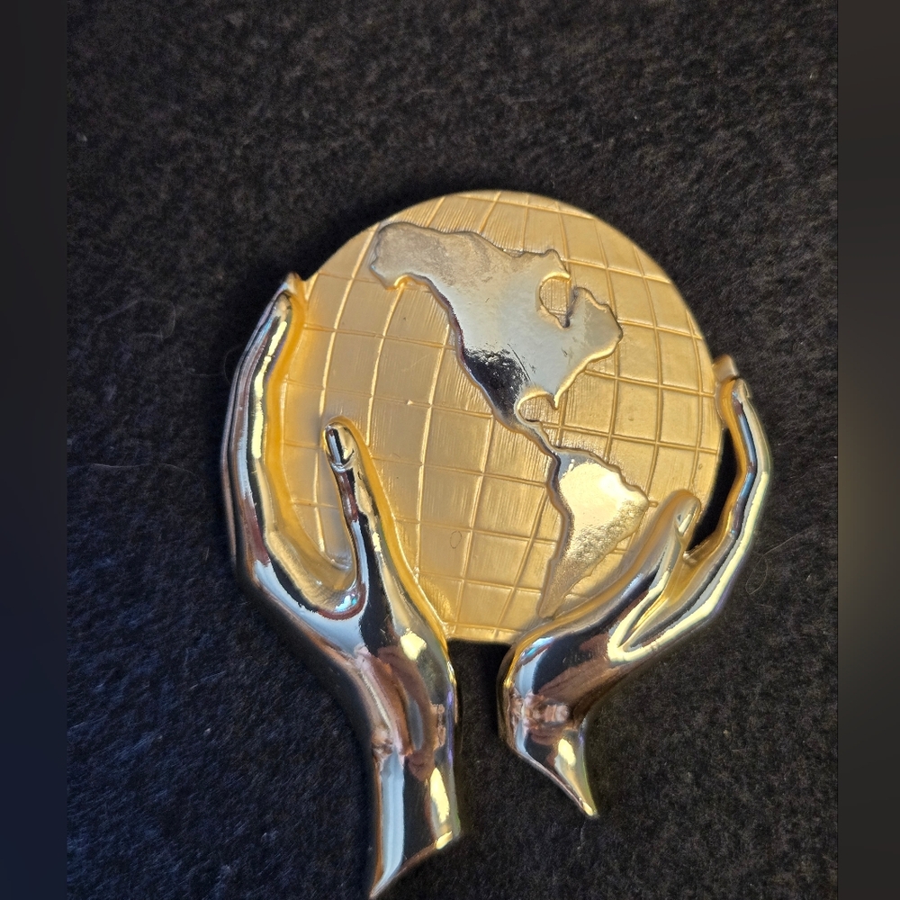 Gold and Silver Globe Brooch
